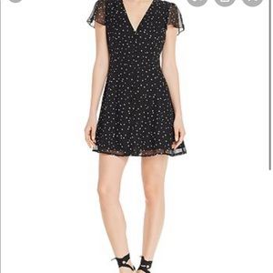 Aqua (Bloomingdales) Black Star Button-Down Dress